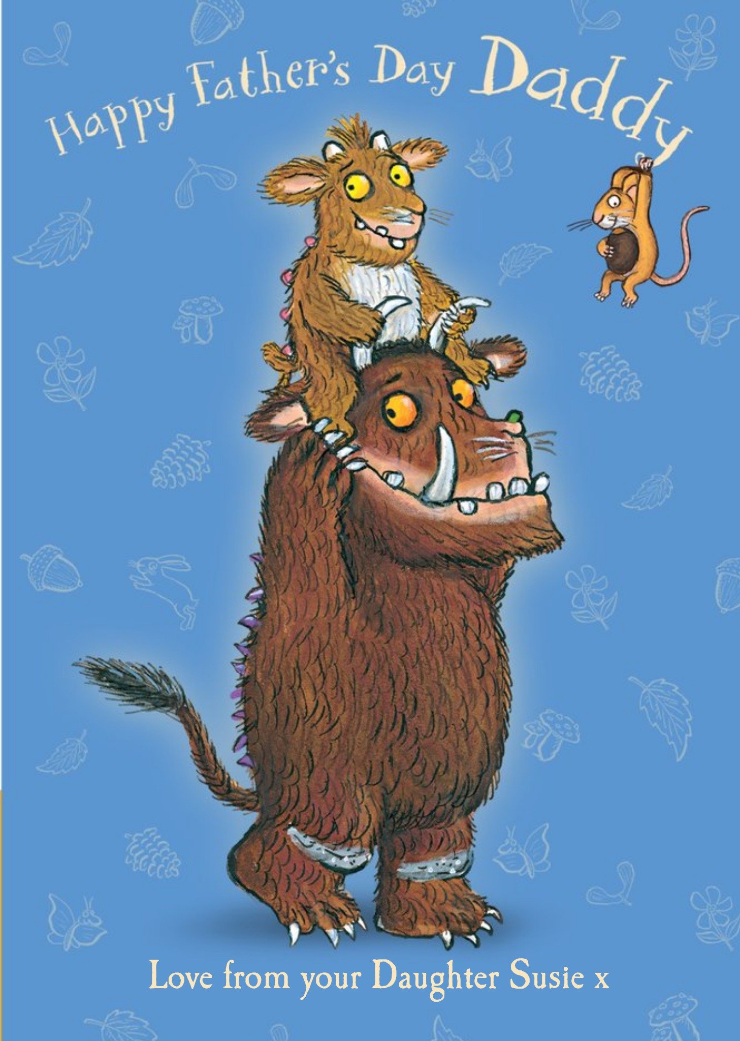 The Gruffalo And Happy Children Personalised Father's Day Card, Large