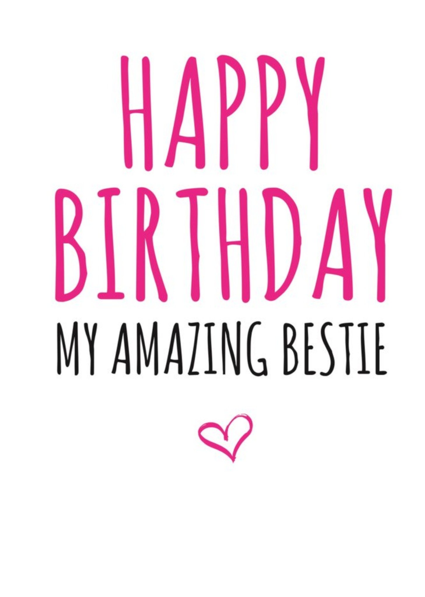 Banter King Typographical Happy Birthday My Amazing Bestie Card Ecard