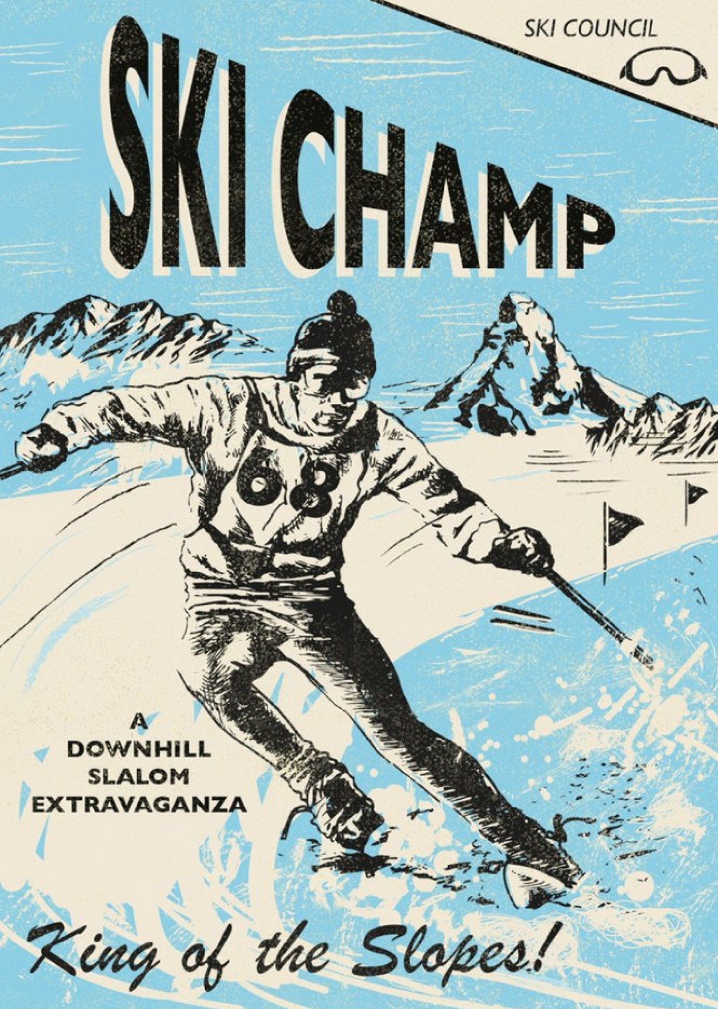 Moonpig Ski Champ Card, Large