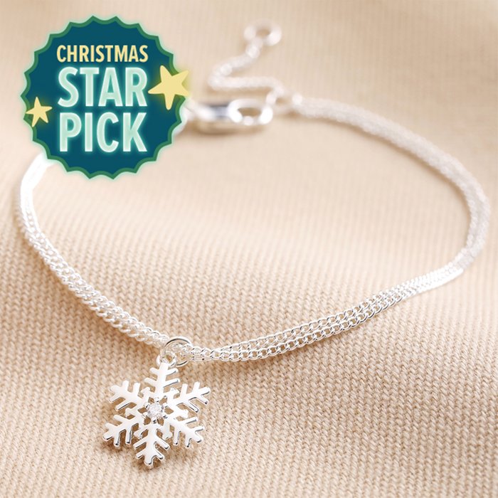 Snowflake Charm Silver Bracelet