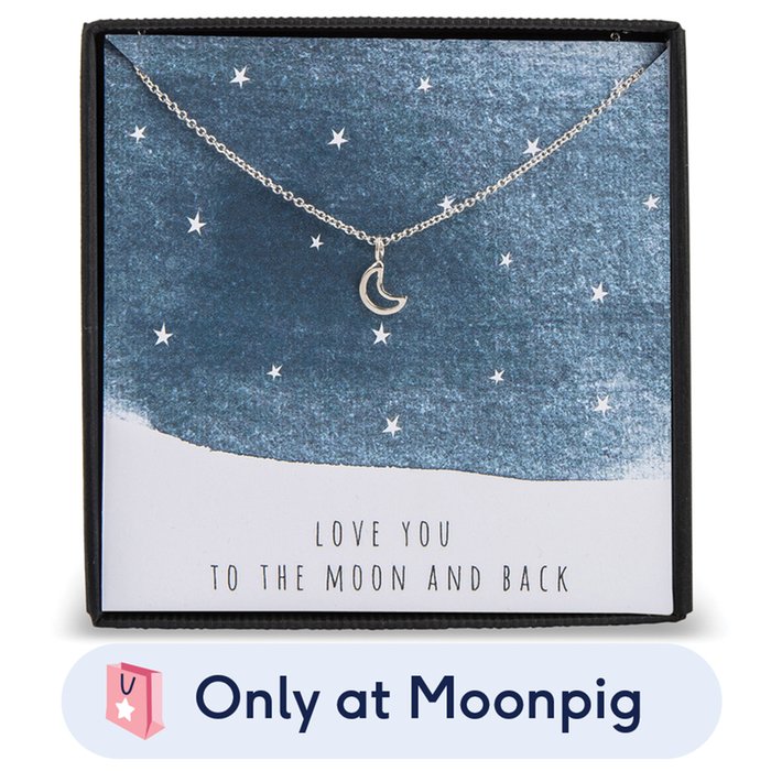 'Love You To The Moon & Back' Silver Necklace
