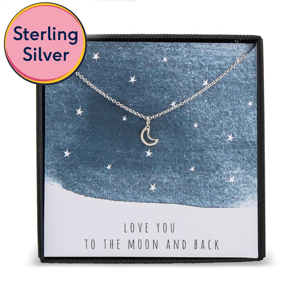 Posh Totty 'love You To The Moon & Back' Silver Necklace