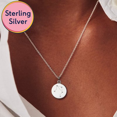 'Libra' Zodiac Silver Necklace