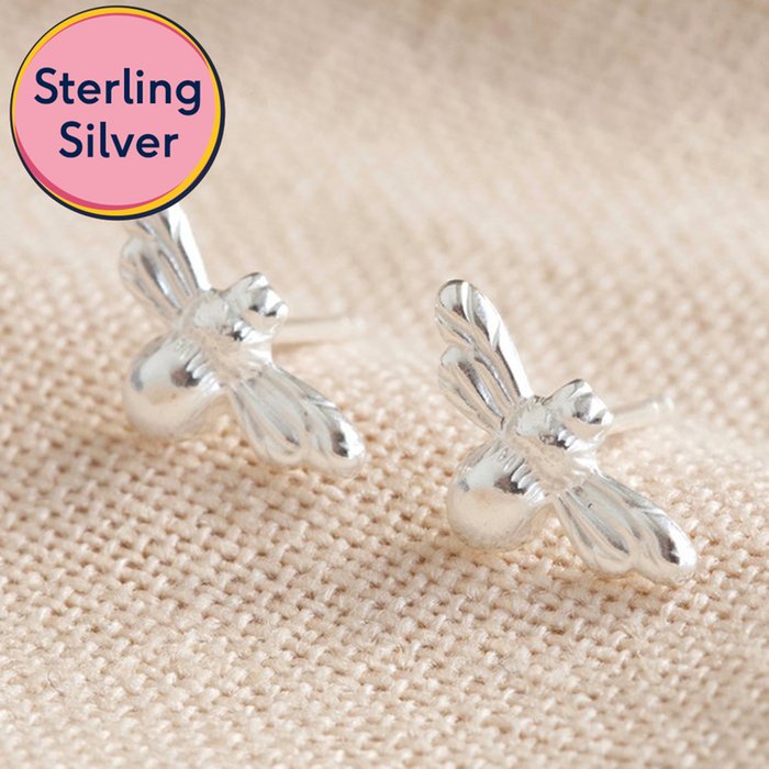 Lisa Angel Sterling Silver Bee Stud Earrings
