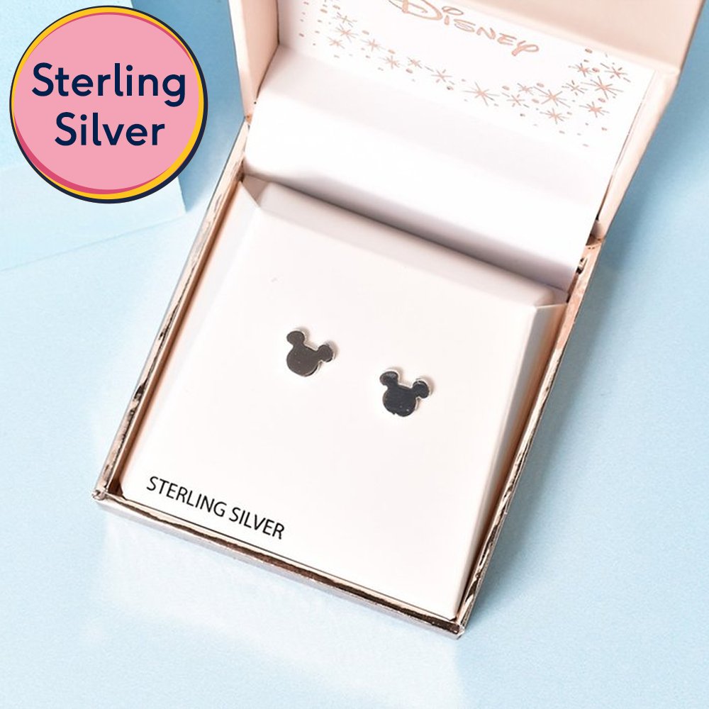Disney Mickey Mouse Head Sterling Silver Stud Earrings