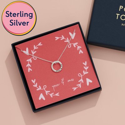 You & Me Engraved Silver Necklace