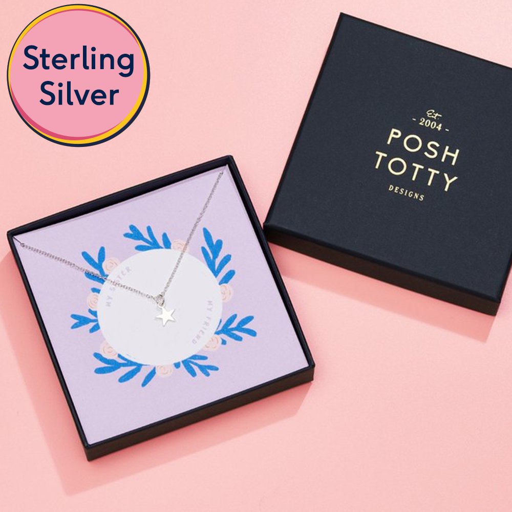Posh Totty My Sister My Friend Silver Star Necklace