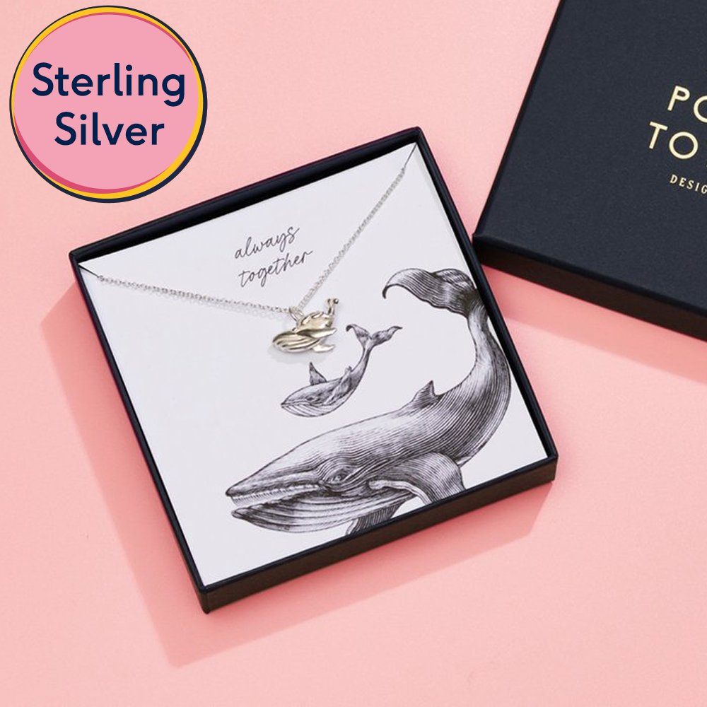 Posh Totty Always Together Sterling Silver Whale Necklace