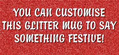 Christmas Red Glitter Personalised Mug