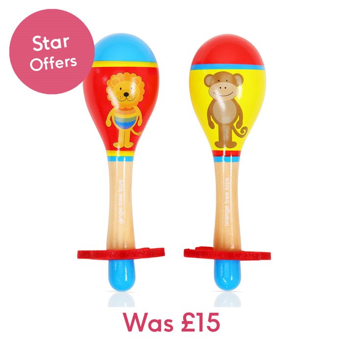Lion & Monkey Maraca Set