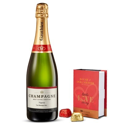 Personalised Champagne & Chocolates Gift Set