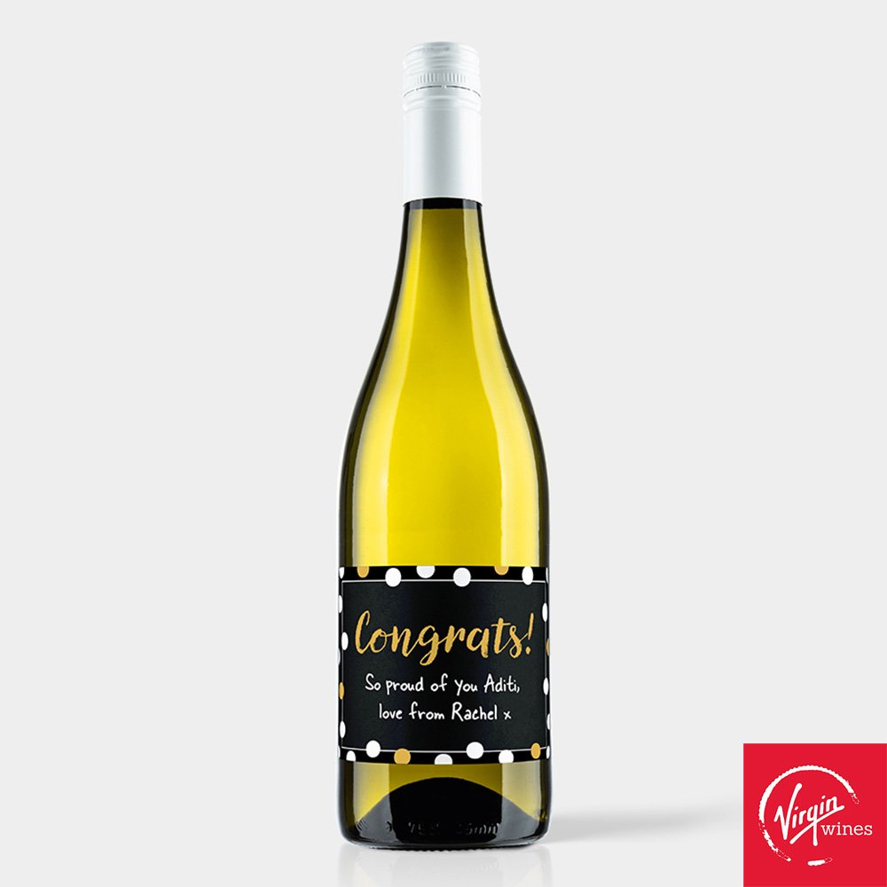 Personalised Congratulations Virgin Wines Sauvignon Blanc Alcohol