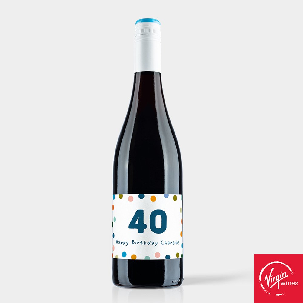 Personalised Happy Birthday Virgin Wines Merlot Alcohol