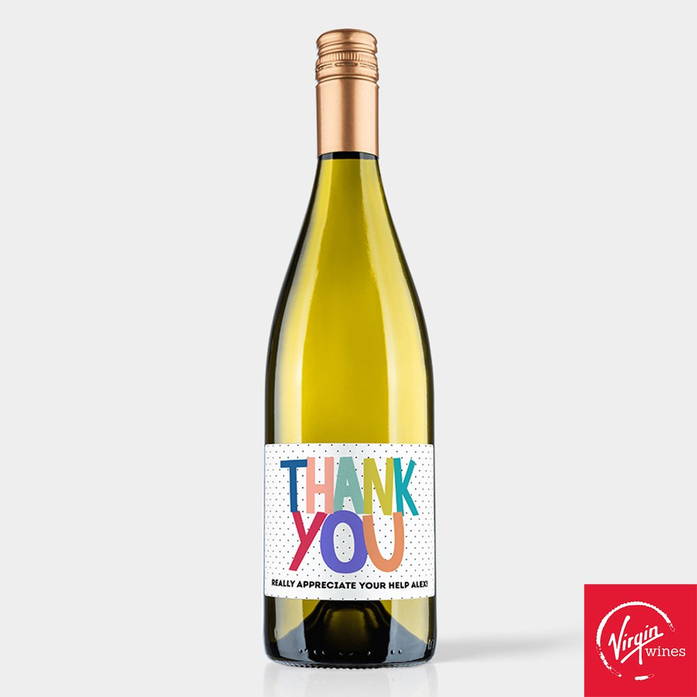 Personalised Thank You Virgin Wines Chablis Alcohol