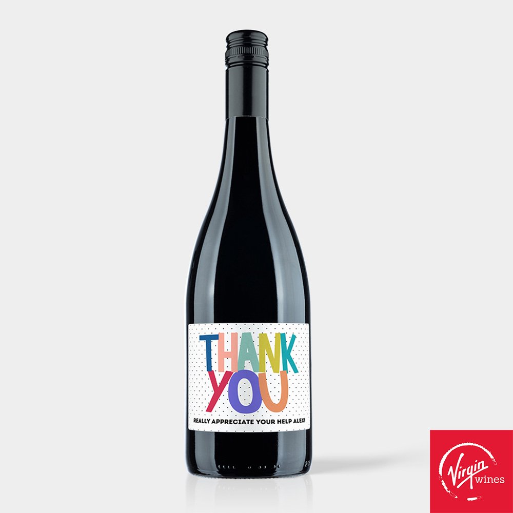 Virgin Wines Personalised Thank You Aussie Shiraz 75Cl Alcohol