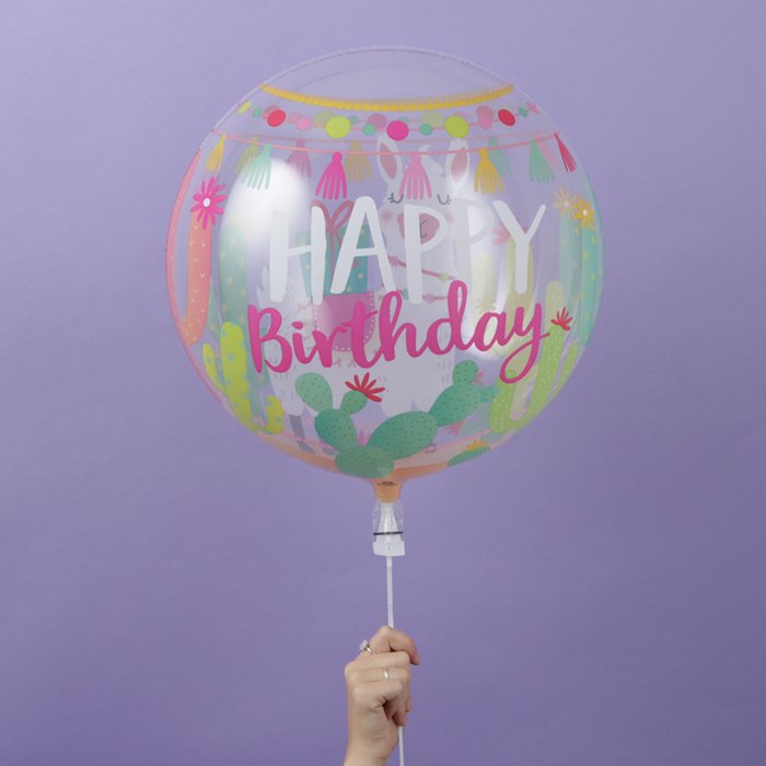 Birthday Llama Bubble Balloon