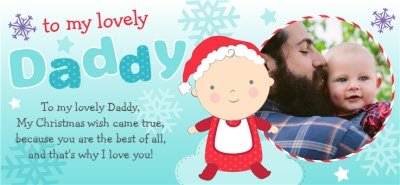 Merry Christmas Daddy and Baby Photo Upload Mug