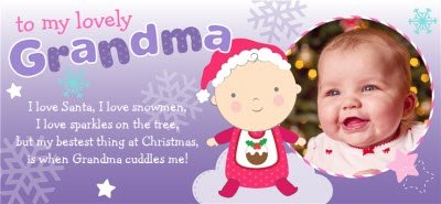 Merry Christmas Grandma and Baby Photo Upload Mug