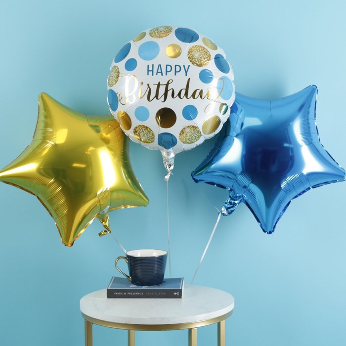 Blue & Gold Birthday Trio | Moonpig