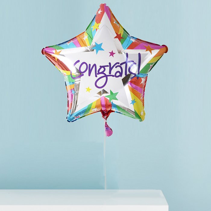 Congrats Rainbow Star Balloon