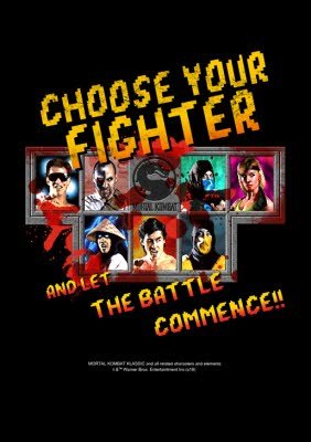 Mortal Kombat Klassic gaming choose your fighter optional photo upload birthday T shirt