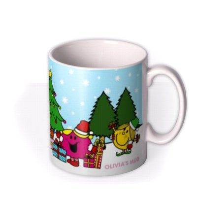 Little Miss Christmas Scene Personalised Mug