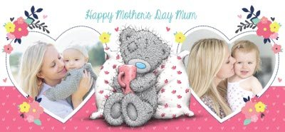 Mother's Day Tatty Teddy Floral Heart Photo Upload Mug