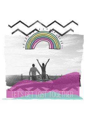Let's Get Lost Together Rainbow Photo Upload T-Shirt