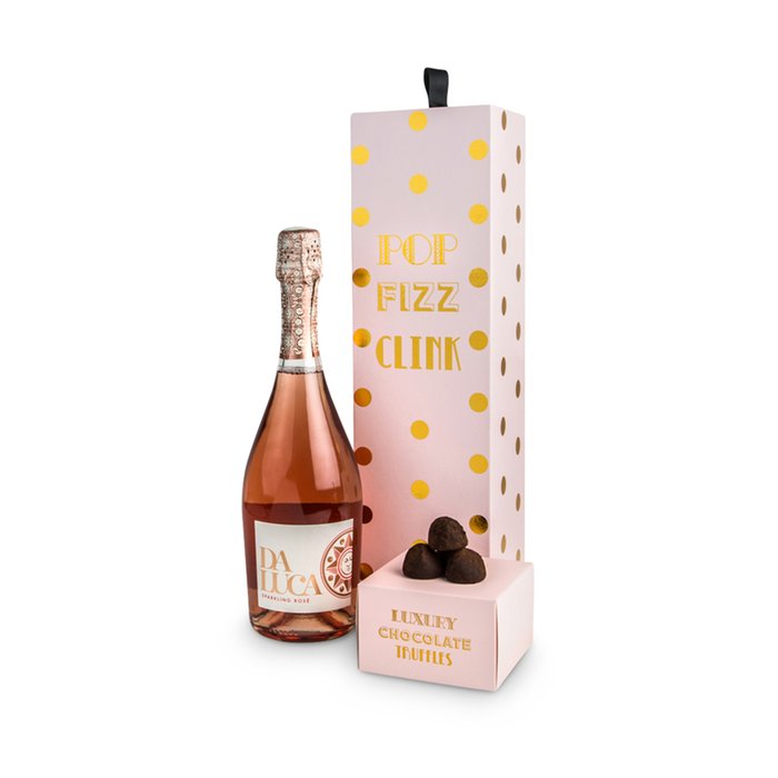 Pop Clink Fizz Rosé 75cl & Truffle Gift Set