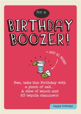 For a Birthday Boozer Personalised Happy Birthday Card