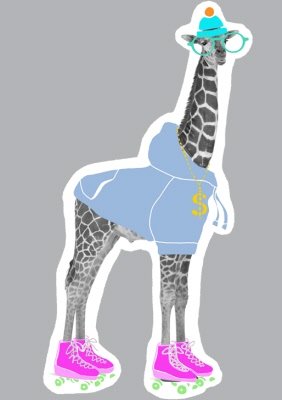 Giraffe Skates T-shirt