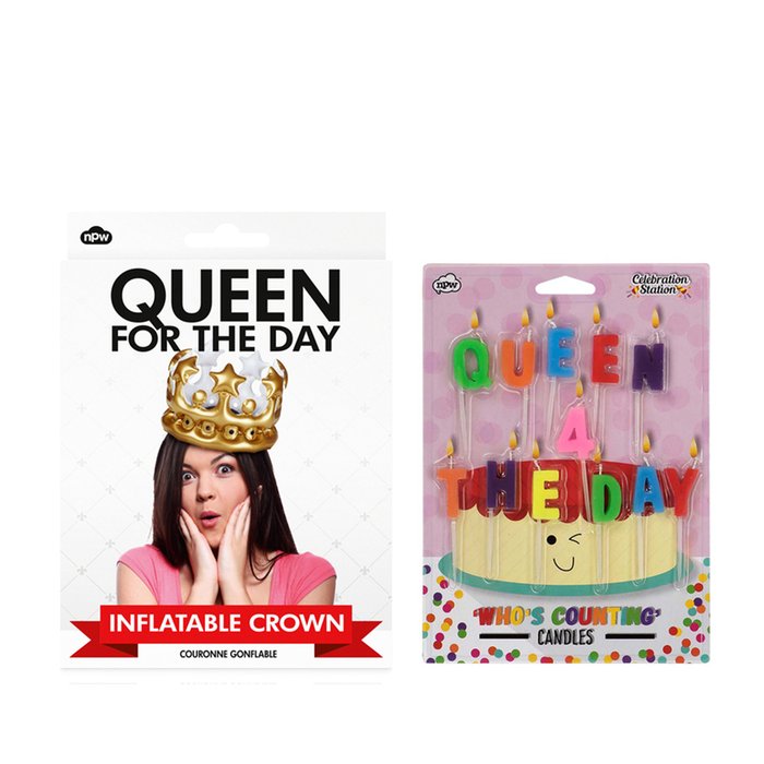 NPW Queen For The Day Crown & Candles Party Pack