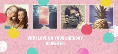 Happy Birthday Daughter Dots Photo Upload Mug