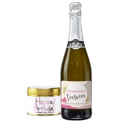 Personalised Prosecco Birthday 75cl With Candle