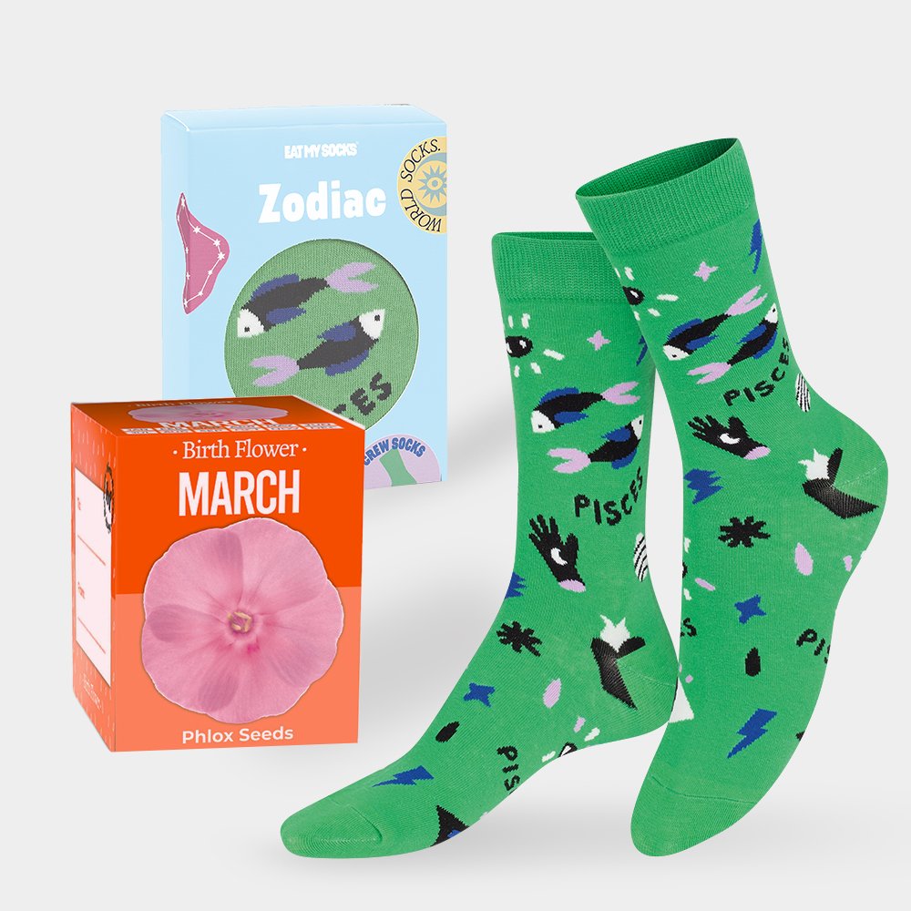 Eat My Socks Grow Your Own Birth Flower & Pisces Socks