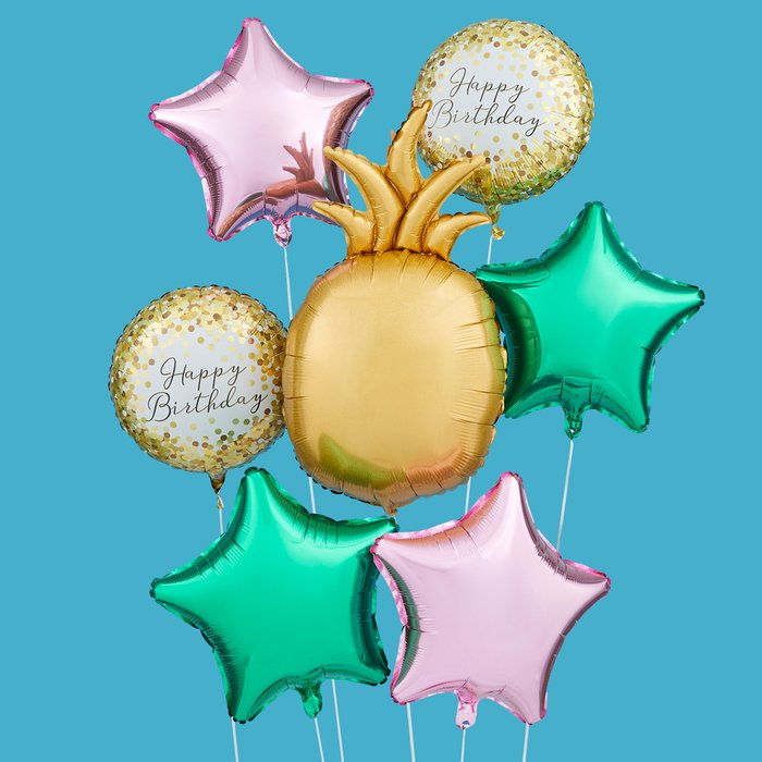 Birthday Pineapple 7 Balloon Set