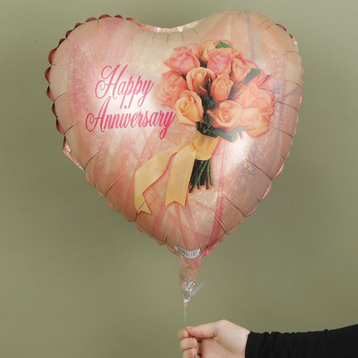 Happy Anniversary Pink Heart Balloon