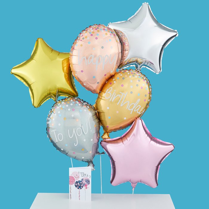 Premium Giant Birthday 6 Balloon Set