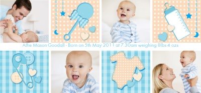 Baby Boy Collage Photo Upload Mug
