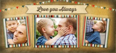 Father's Day Love You Always Bunting 3 Photo Upload Mug