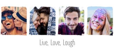Photo upload mug - live, love and laughter