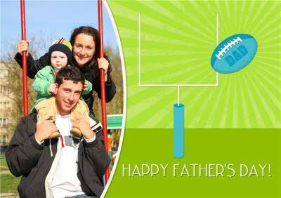 American Football Touchdown Personalised Photo Upload Happy Father's Day Card
