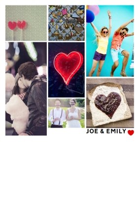 Valentine's Day Romantic Collage Photo Upload T-shirt