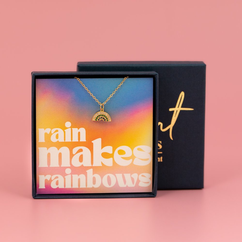 Rain Makes Rainbows Gold Necklace