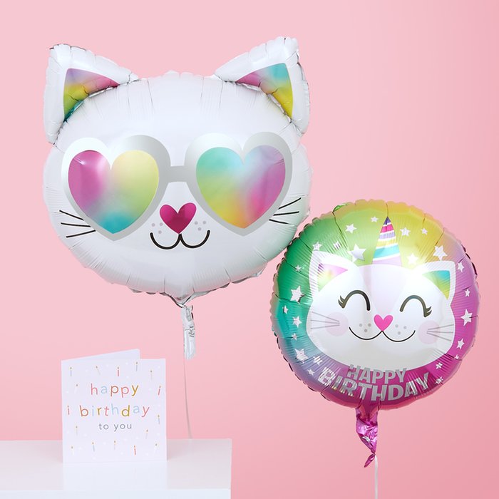 Happy Cat Birthday balloon Duo