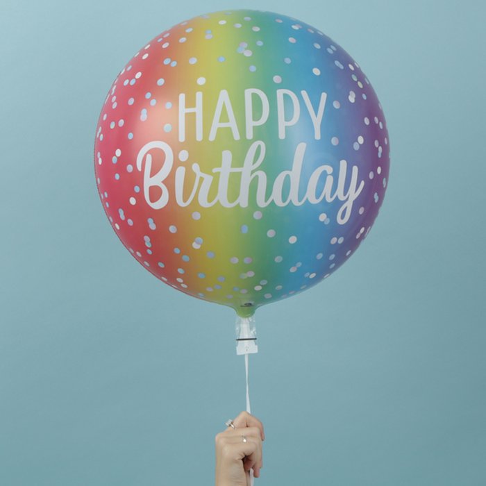 Happy Birthday Rainbow Bubble Balloon