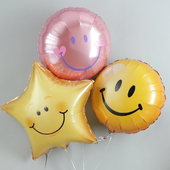 Smiley Face Balloon Trio