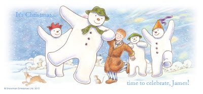 The Snowman Dancing Christmas Personalised Mug
