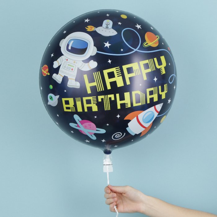 Happy Birthday Space Bubble Balloon