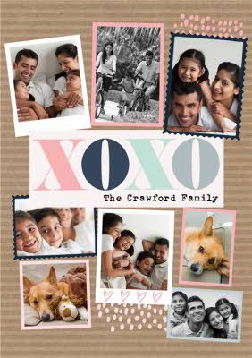 XOXO From The Family Photo Upload Valentine's Card